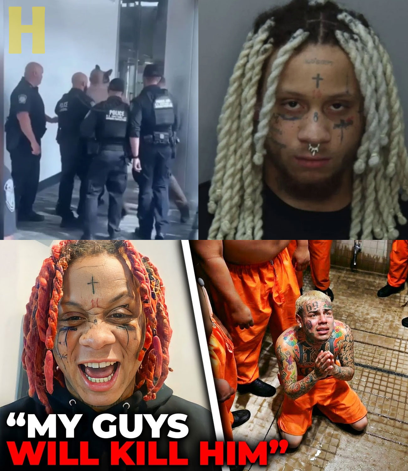 Trippie Redd Shares A Chilling Video Of 6ix9ine In Jail.