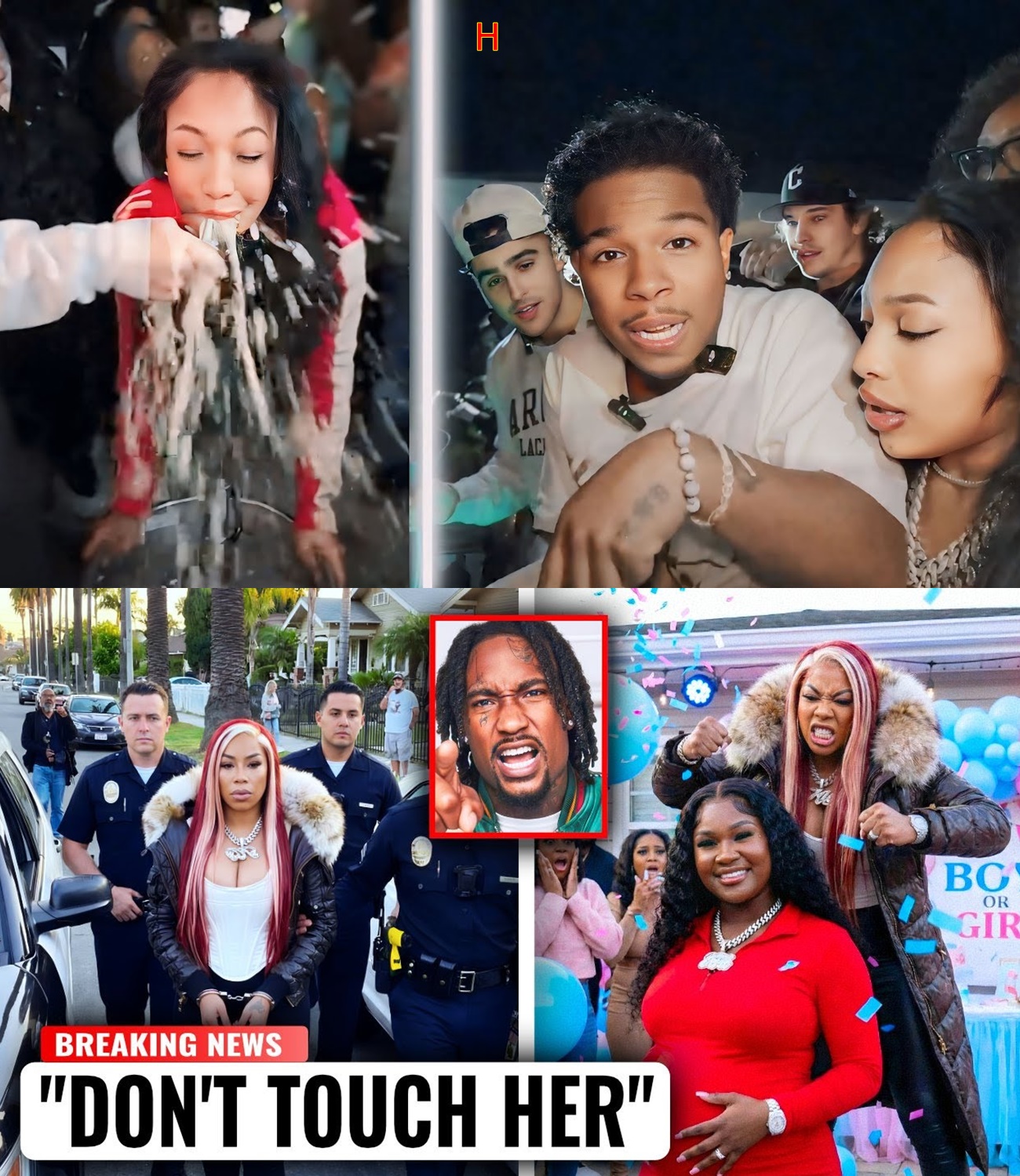 Keyshia Cole JUMPS Hunxho’s Pregnant Baby Mama At Gender Reveal | Hunxho Files Restraining Order