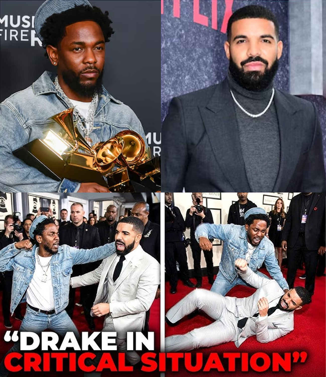 Hidden Fight Footage Of Kendrick Lamar & Drake At The Grammys.