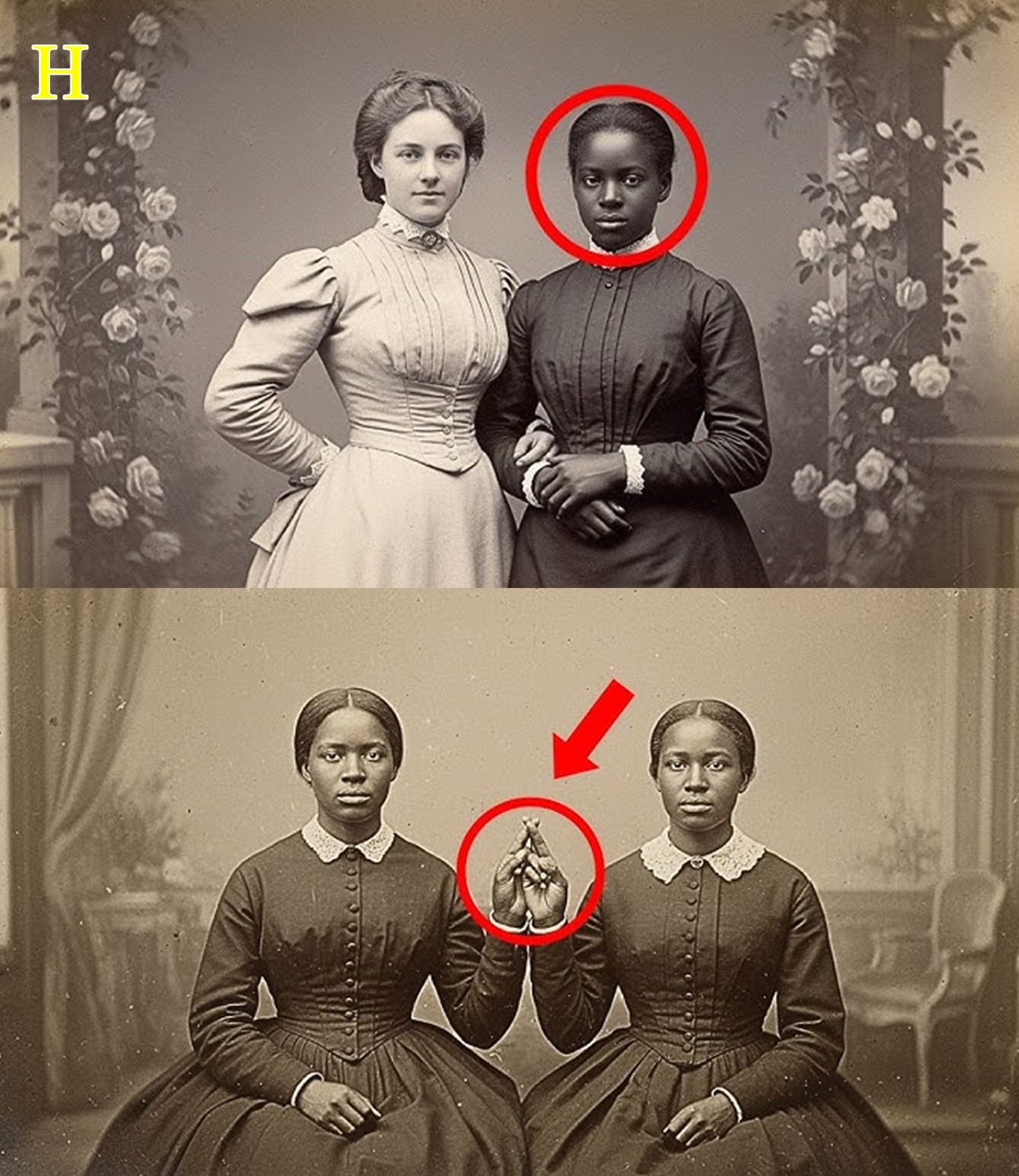 It was just a portrait of two sisters but observe their hands more closely