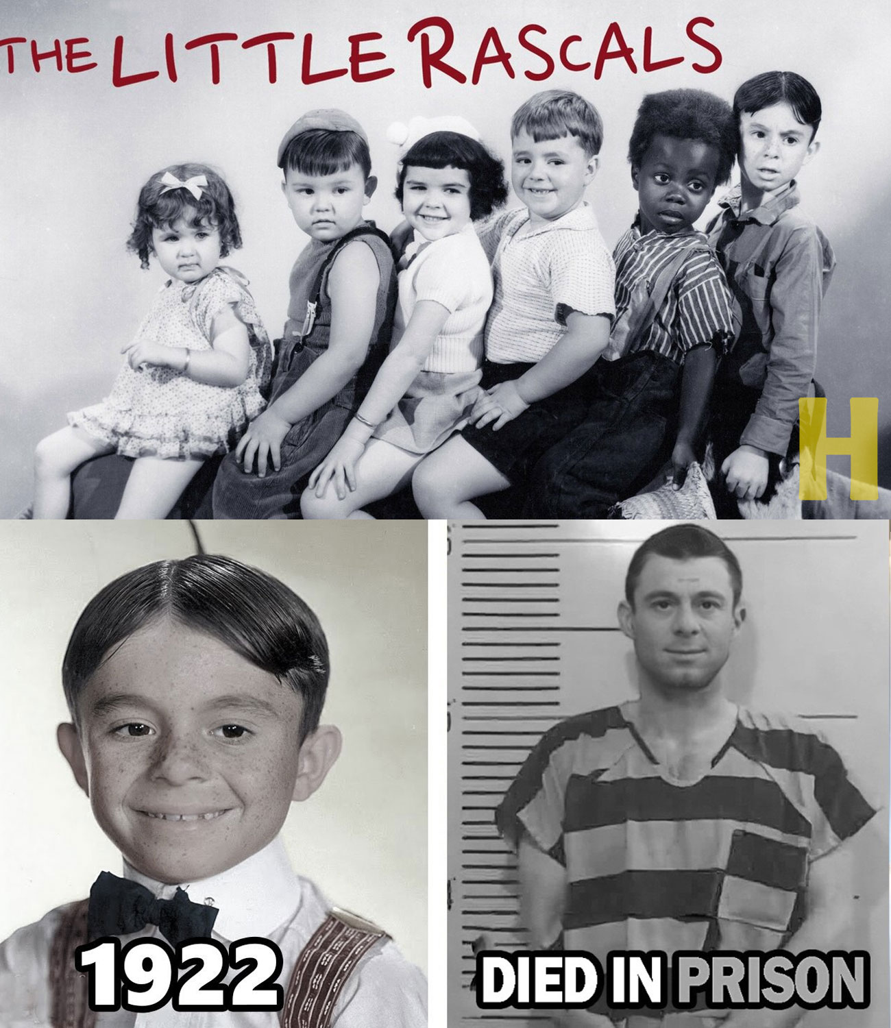 The cast of the group The Little Rascals (Our Gang) from 1922: Then and Now. All of the actors have sadly passed away.
