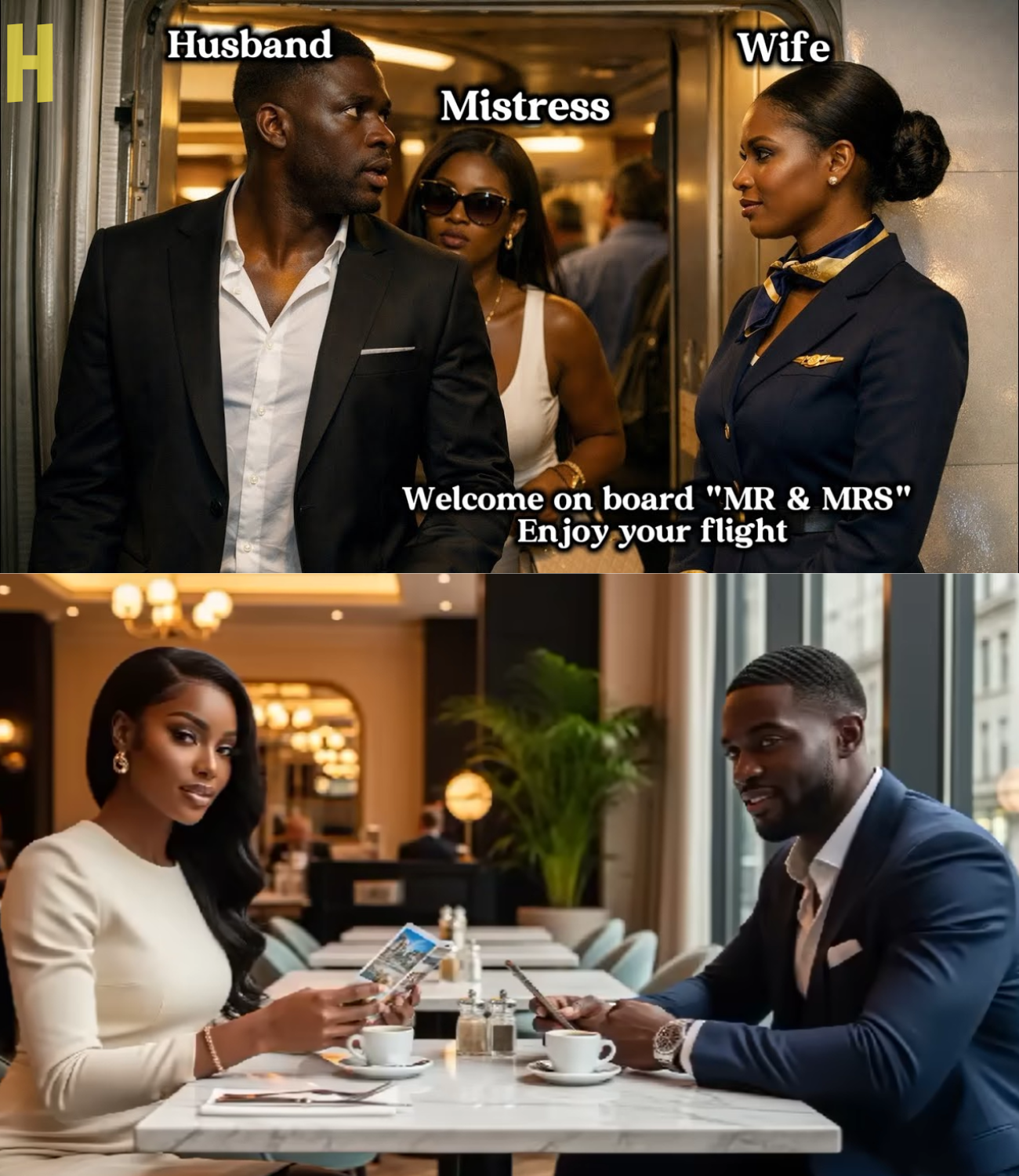 WELCOME ON BOARD SIR HOPE YOU ENJOY YOUR FLIGHT_HUSBAND FROZE WEN WIFE WELCOMES DEM BUT WHAT SHE DID