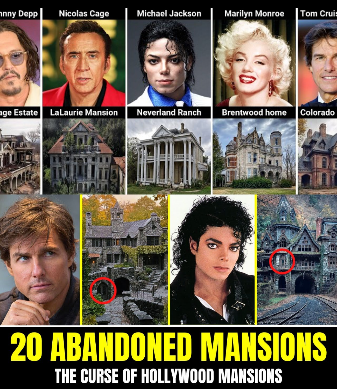20 ABANDONED Celebrity Mansions Said to Be Cursed